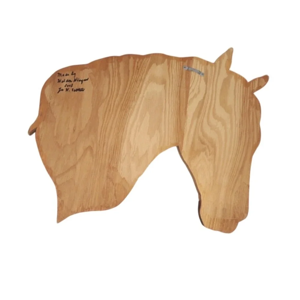 Weldon Wiegand 2003 Vintage Signed Handcrafted Intarsia Wood Horse Art Farmhouse